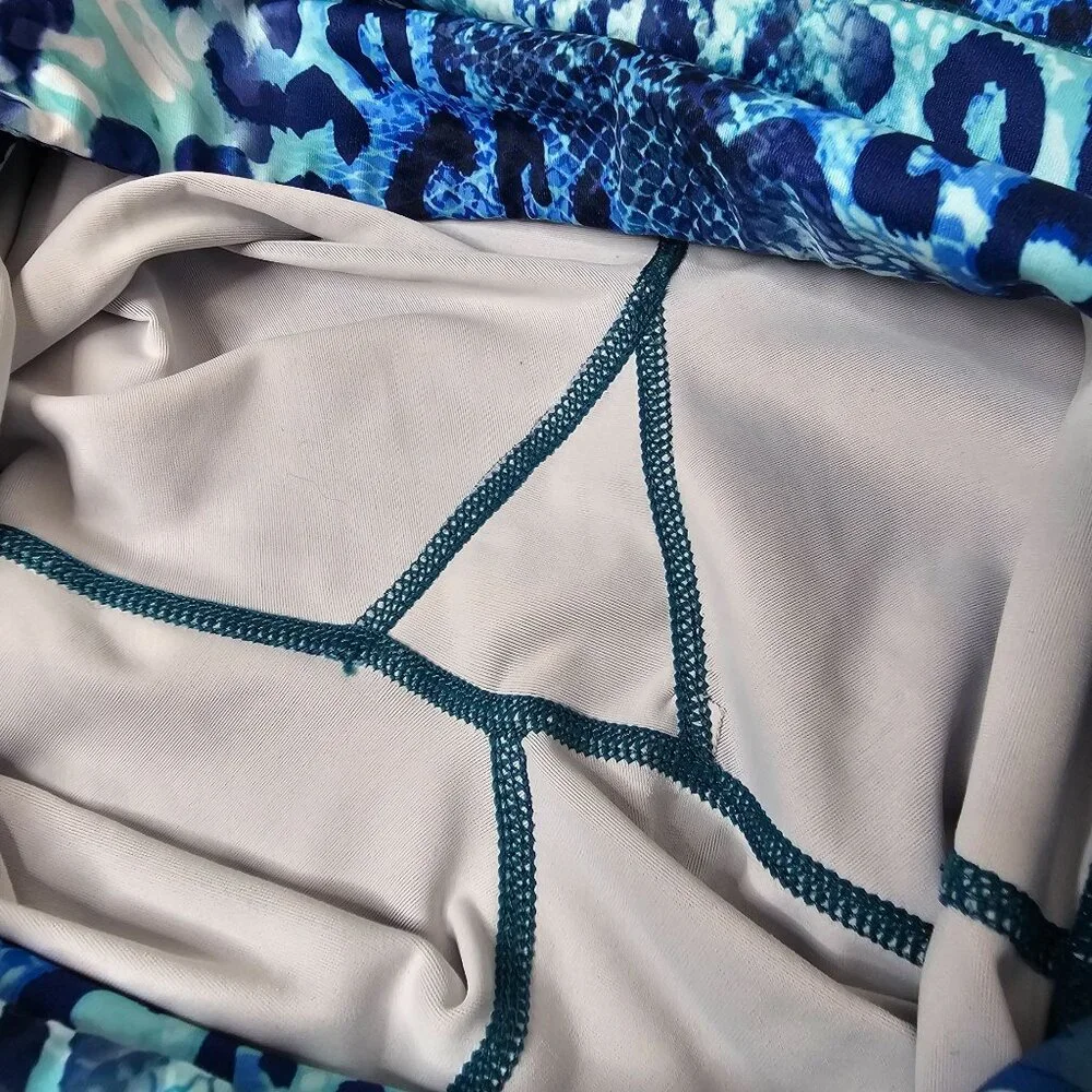 Constantly Varied Gear XS Wild Thing Blue Animal Print Leggings Pockets - Picture 10 of 10